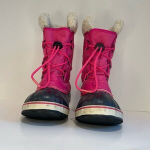 Sorel Kids Pink and Black Snow Boots